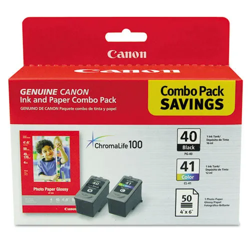 0615b009 (pg-40; Cl-41) Chromalife100  Ink-paper Combo, Black-tri-color