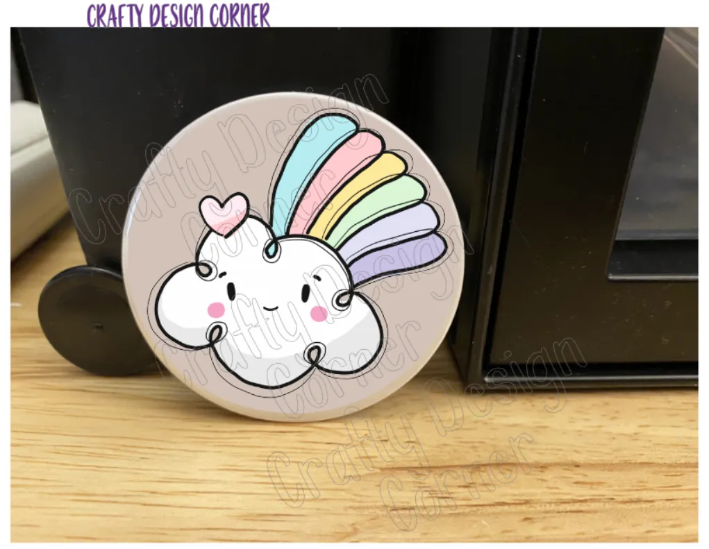 1.25" or 2.25" Happy Cloud Rainbow