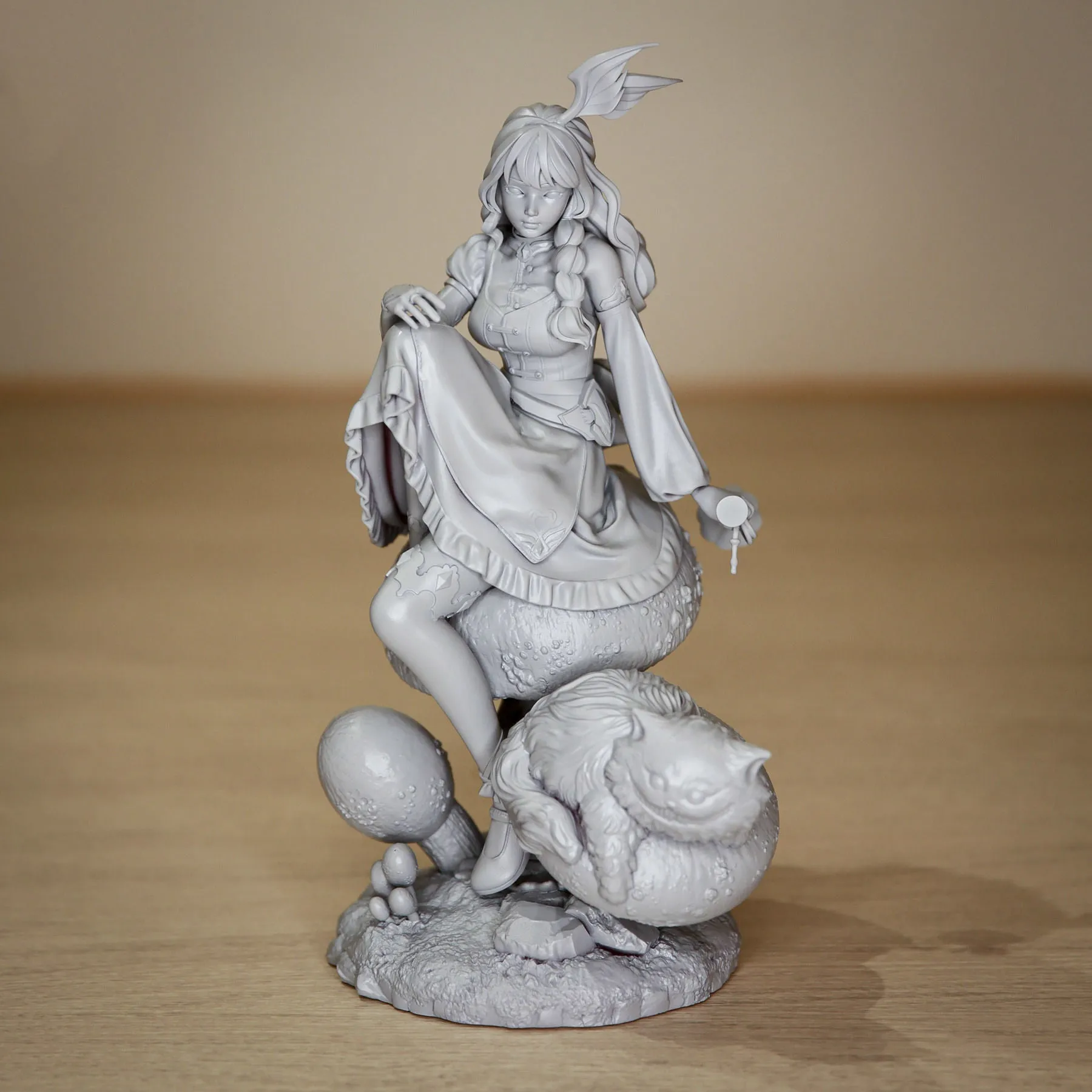 A001 - Cartoon character design, Alice in the Wonderland girl statue, 3D STL model design print download files