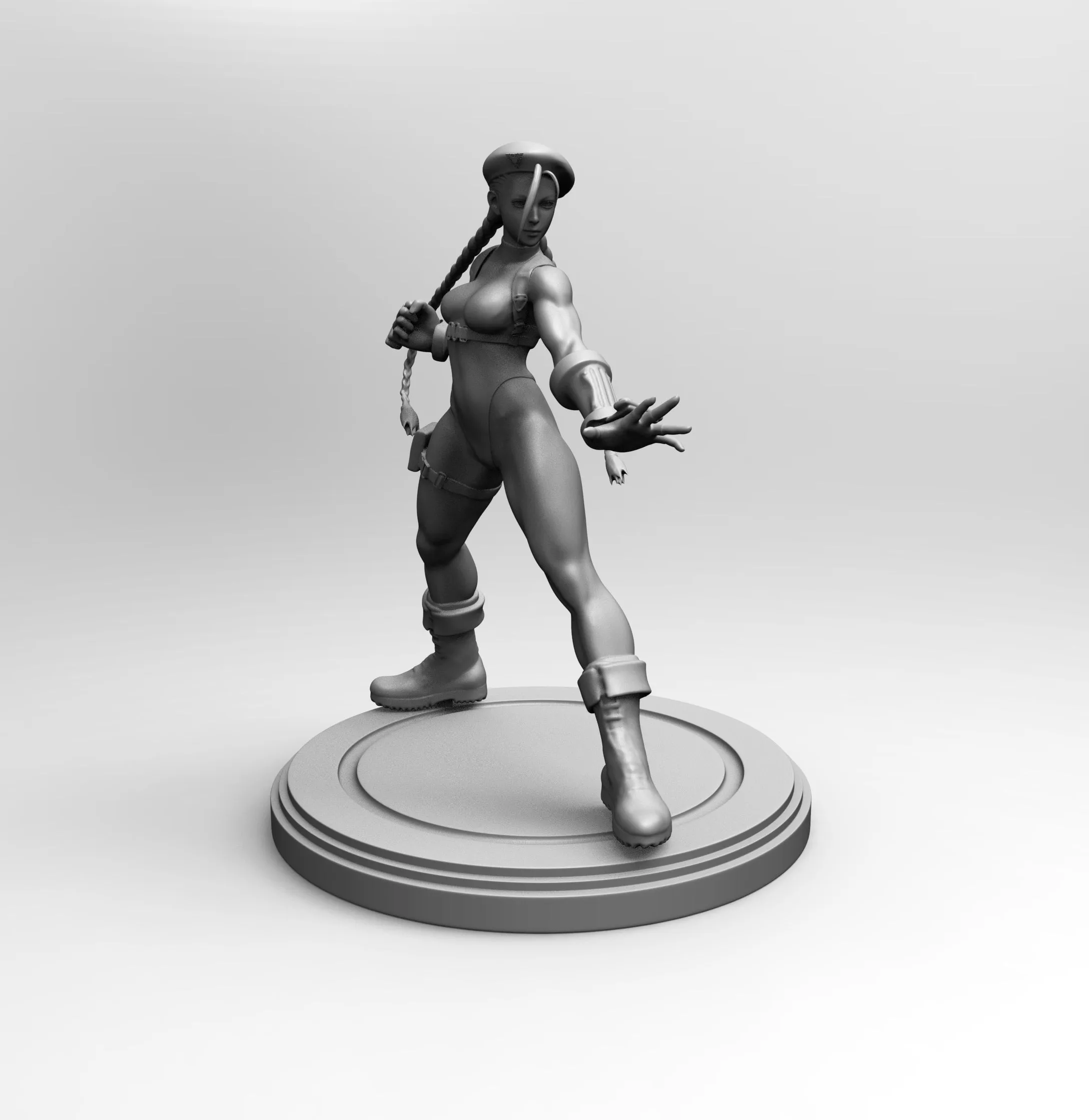 A007 - Games Character design, The Street Fighters Cammy White 01, STL 3D model design printable download files