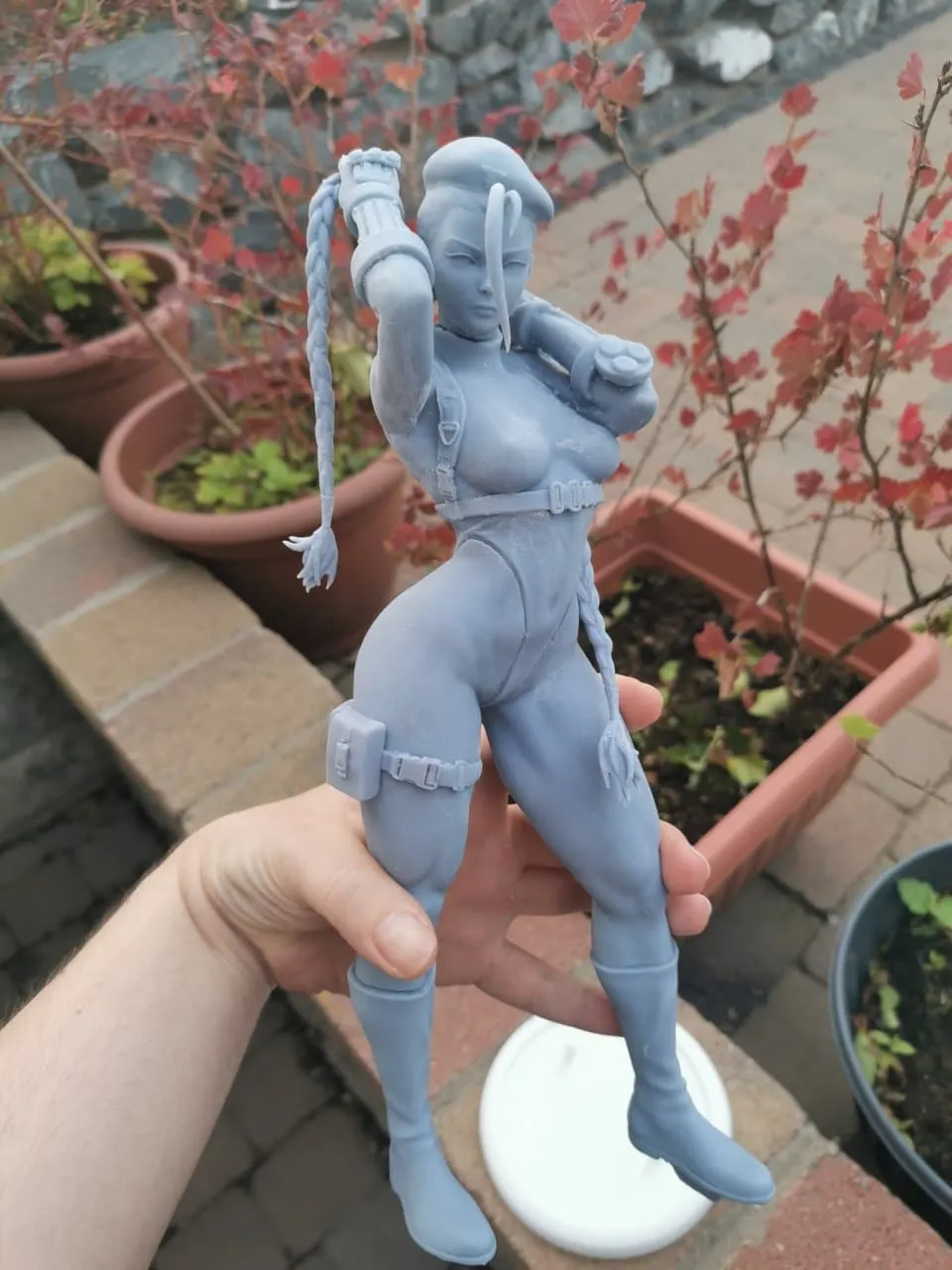 A013A - Games Character design, The Street fighter Cammy White 03 Pulling hair Version , STL 3D Model Design Print
