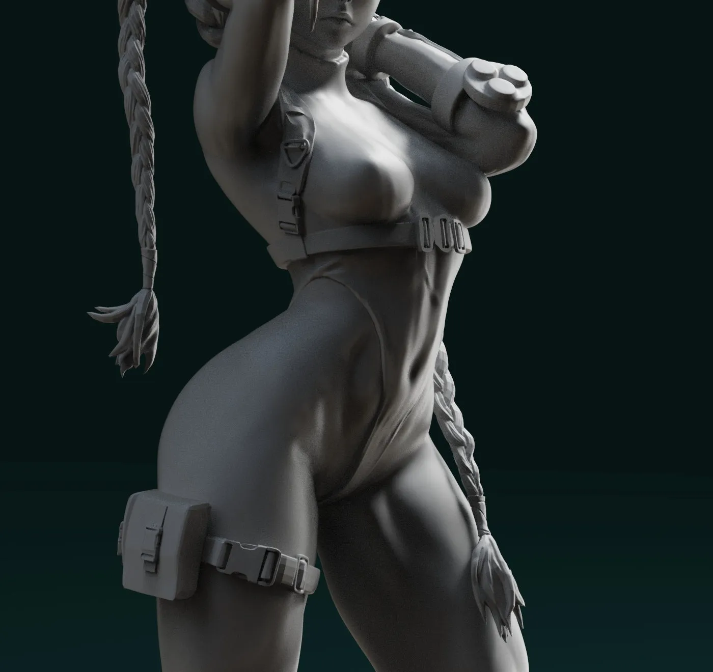 A013A - Games Character design, The Street fighter Cammy White 03 Pulling hair Version , STL 3D Model Design Print
