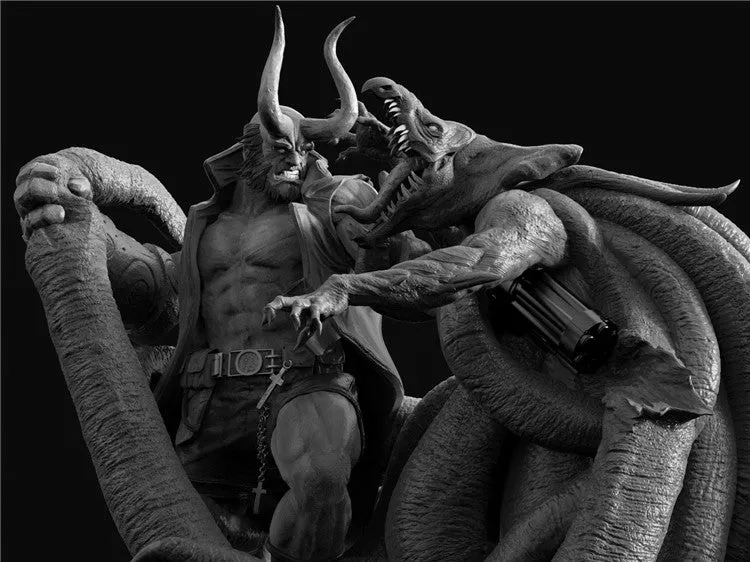 A014 - Movie Character design, Comic character Hellboy , STL 3D Model design print download files