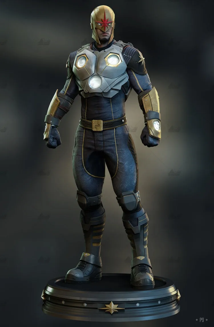 A015 - Comic Character, Nova Marvel super heroes, 3D STL Model design print download files
