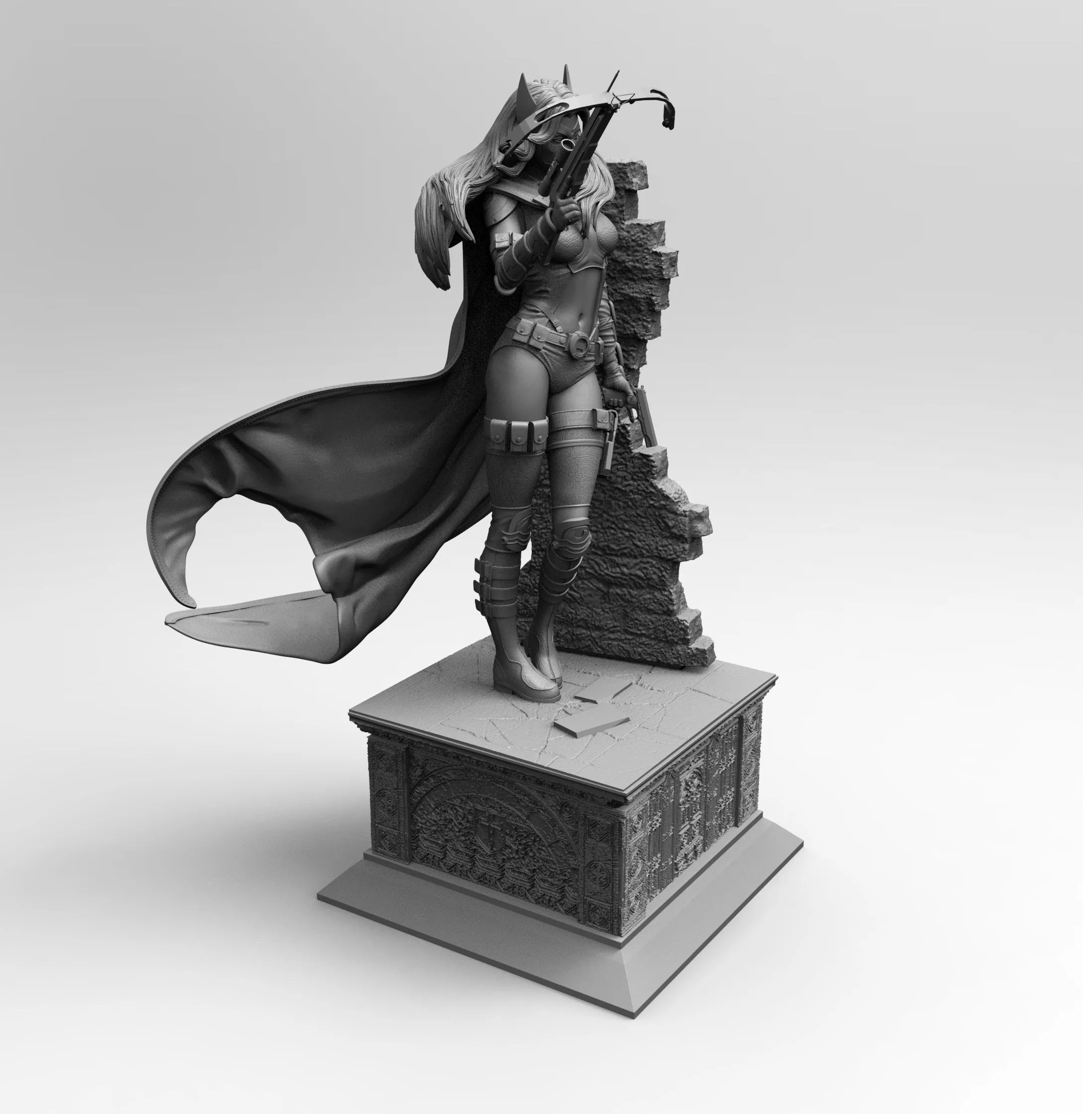A090 - Heroes Cover Girl - The sexy huntress , STL 3D model design print files