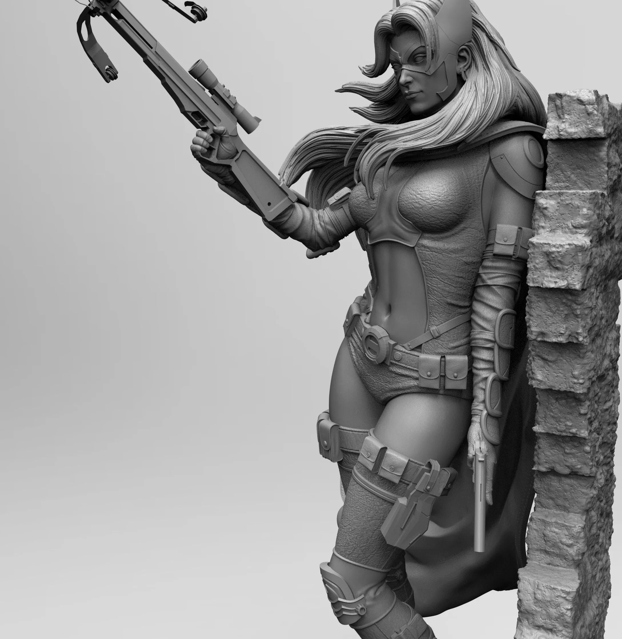 A090 - Heroes Cover Girl - The sexy huntress , STL 3D model design print files