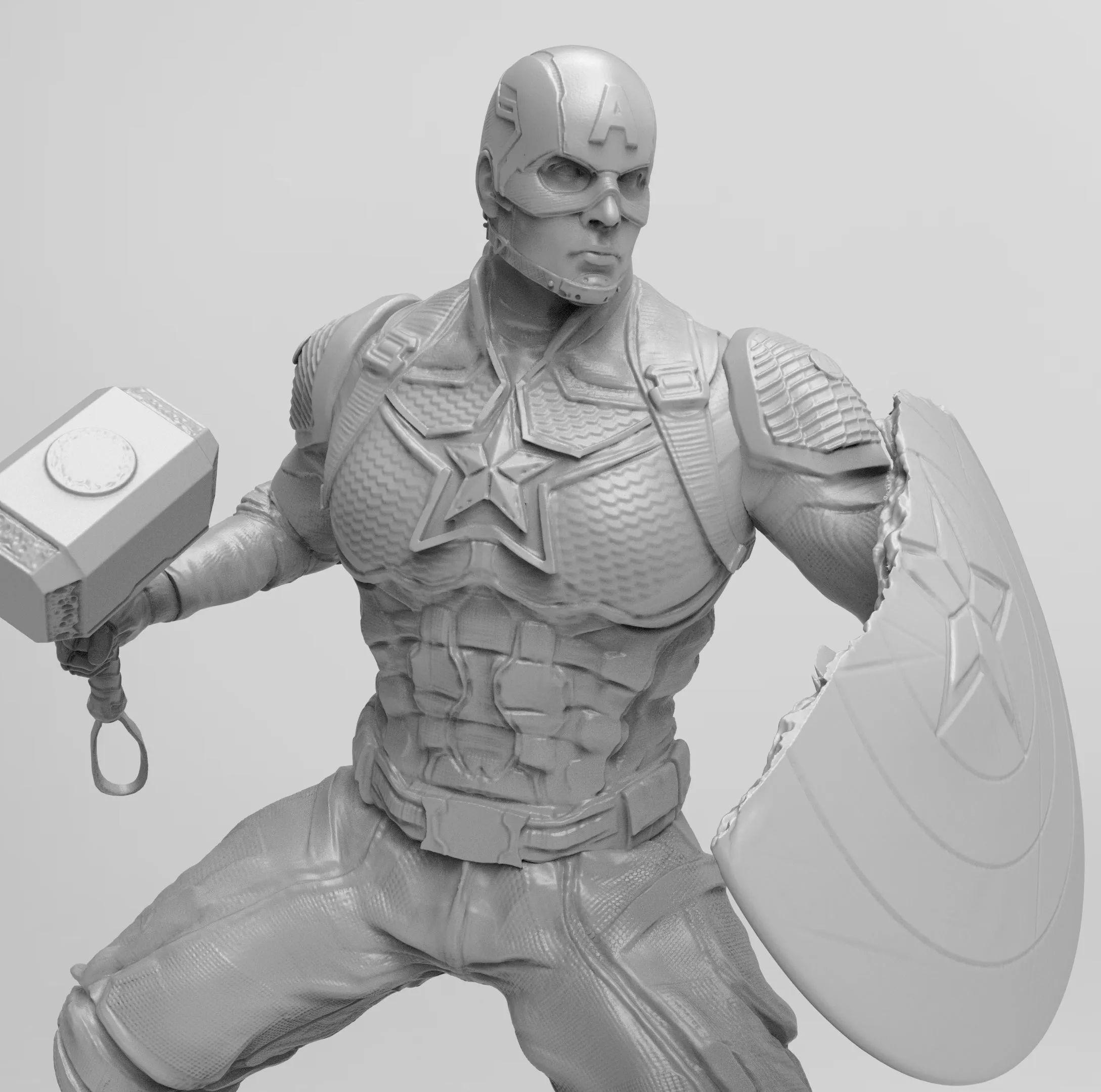 A093 - Comic character design, The Thor hammer Captain America, Marvel Character 3D STL model print