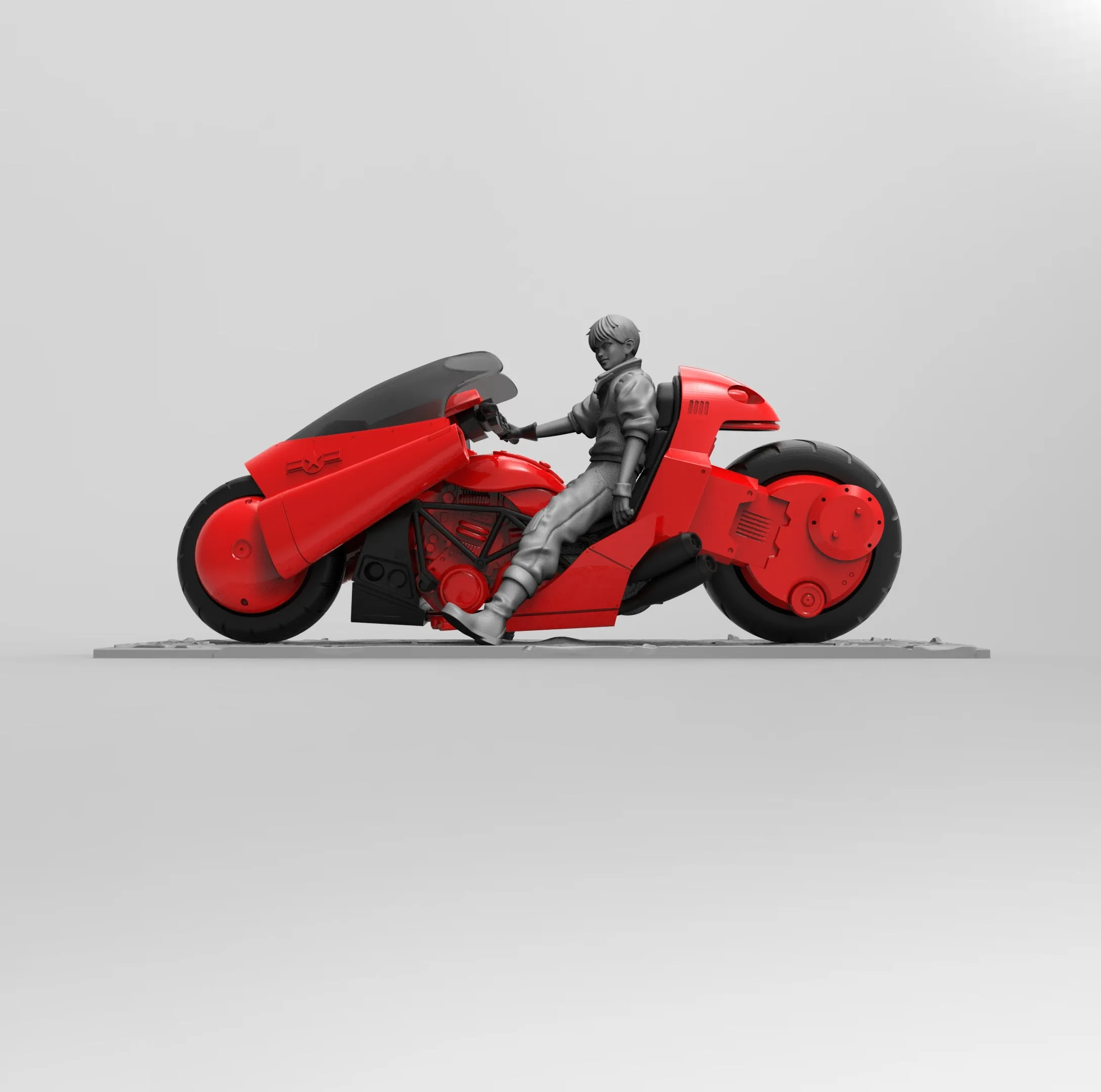 A098 - Anime character design Akira Biker ( Extra parts for Bike ) STL 3D model design print download files