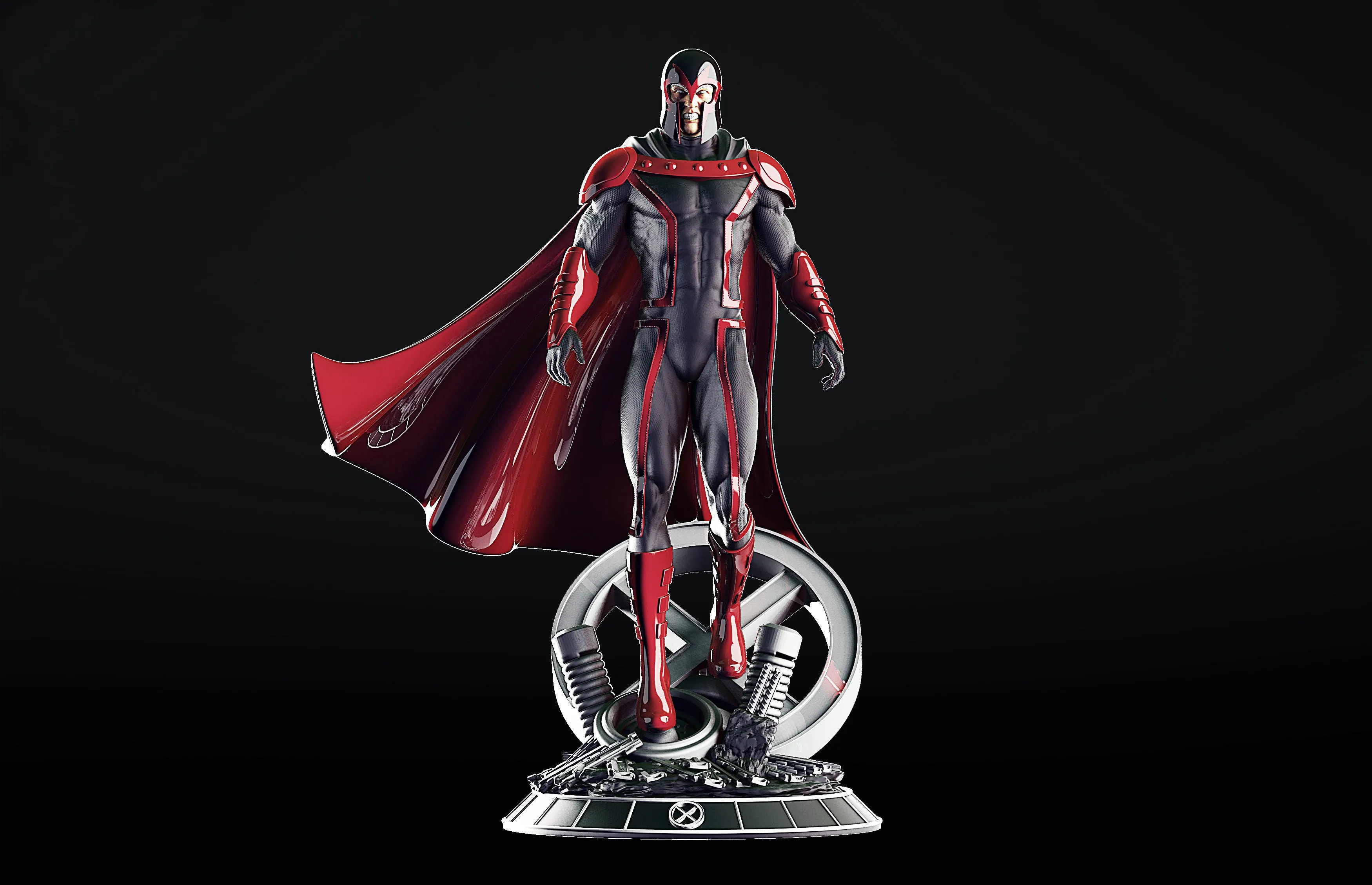 A102 - Comic character design, The Magneto standing position, marvel character design, STL 3D model design print files