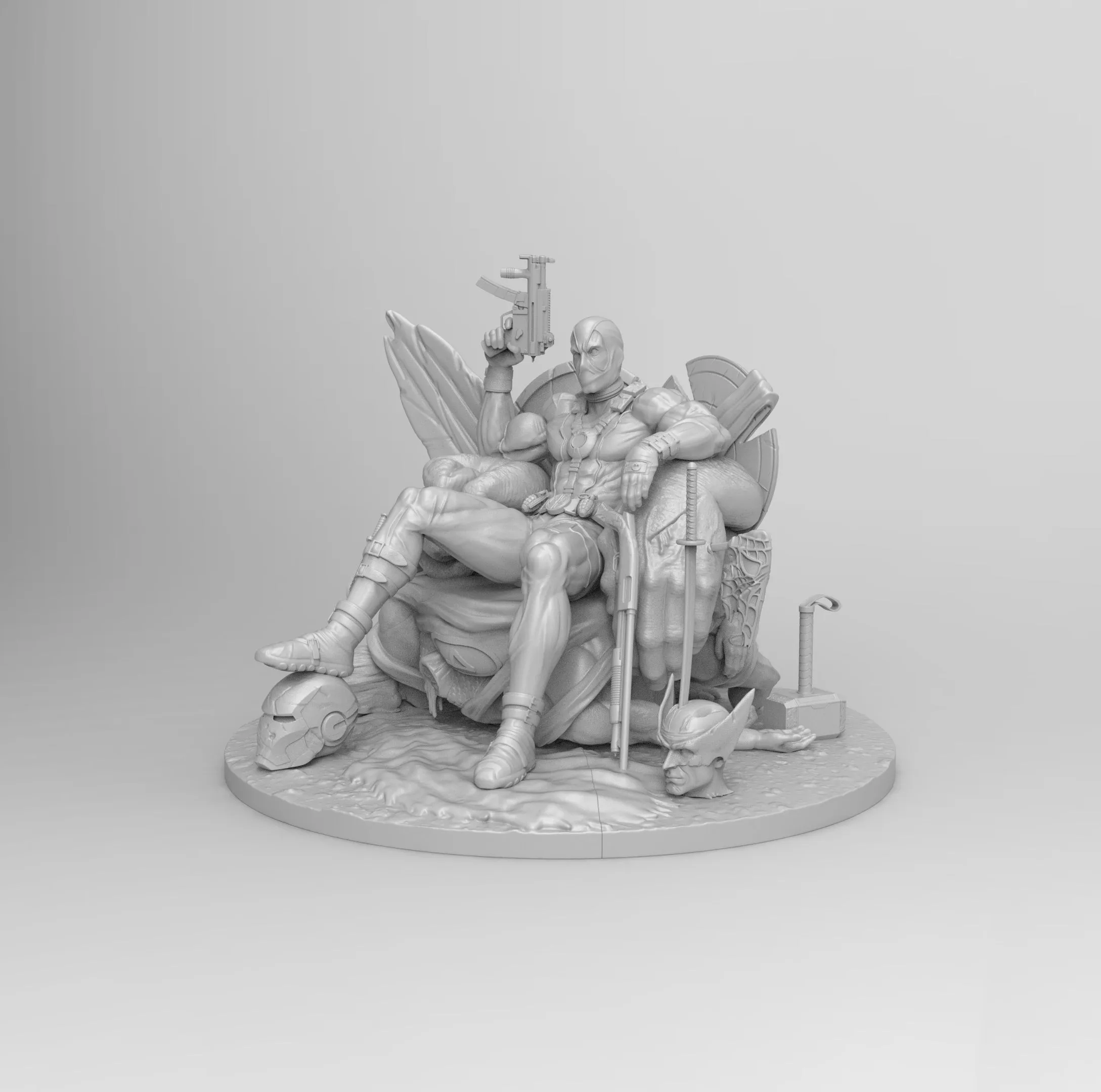 A104 - Comic character design, The Killer Deadpool , Marvel Characters STL model design download files