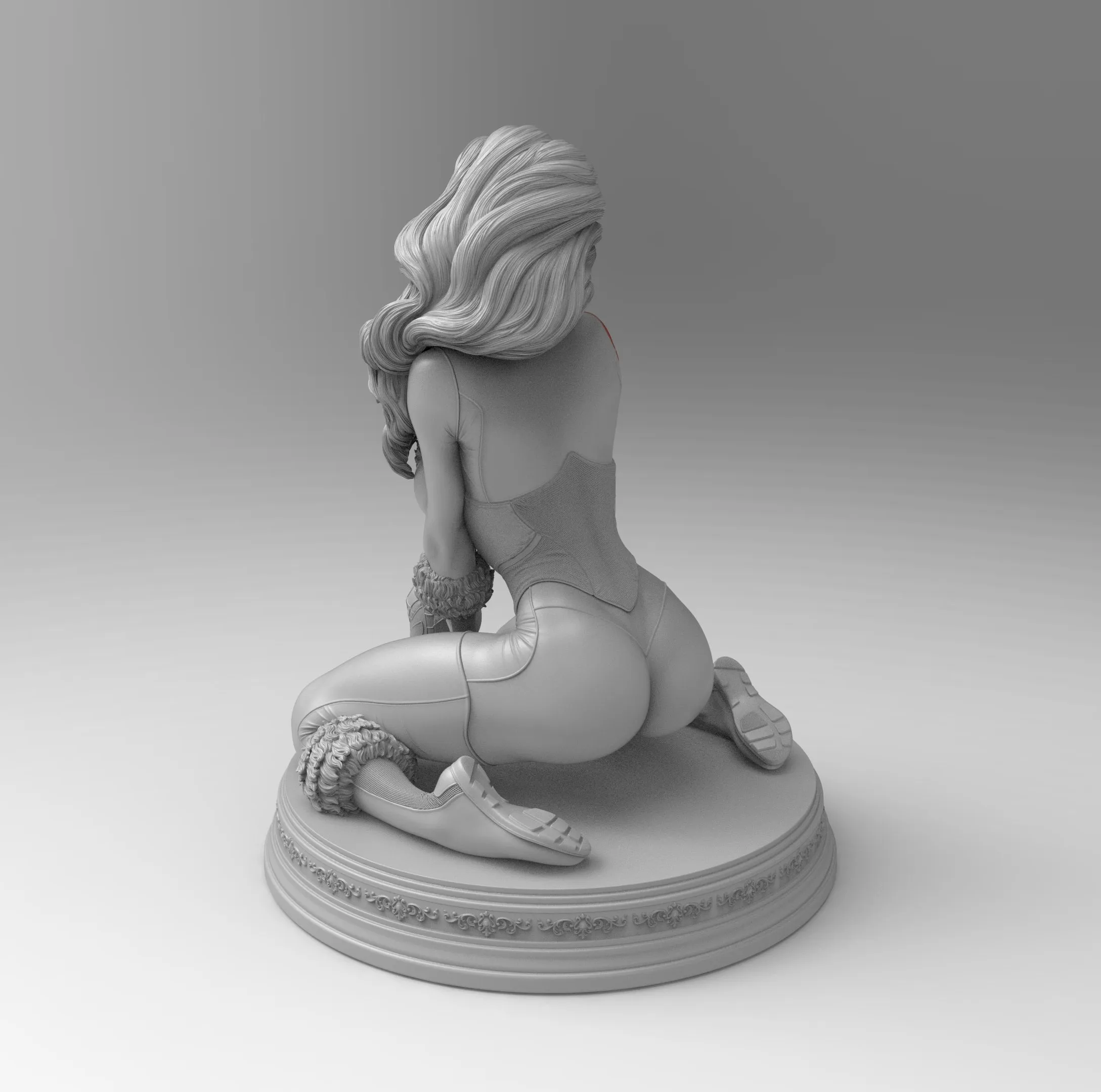 A106 - Comic character design statue, Sexy Black Cat, STL 3D model print download digital file