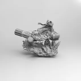 A108 - Comic character design, the Guardian of the galaxy Rocket statue, STL 3D model design print download file