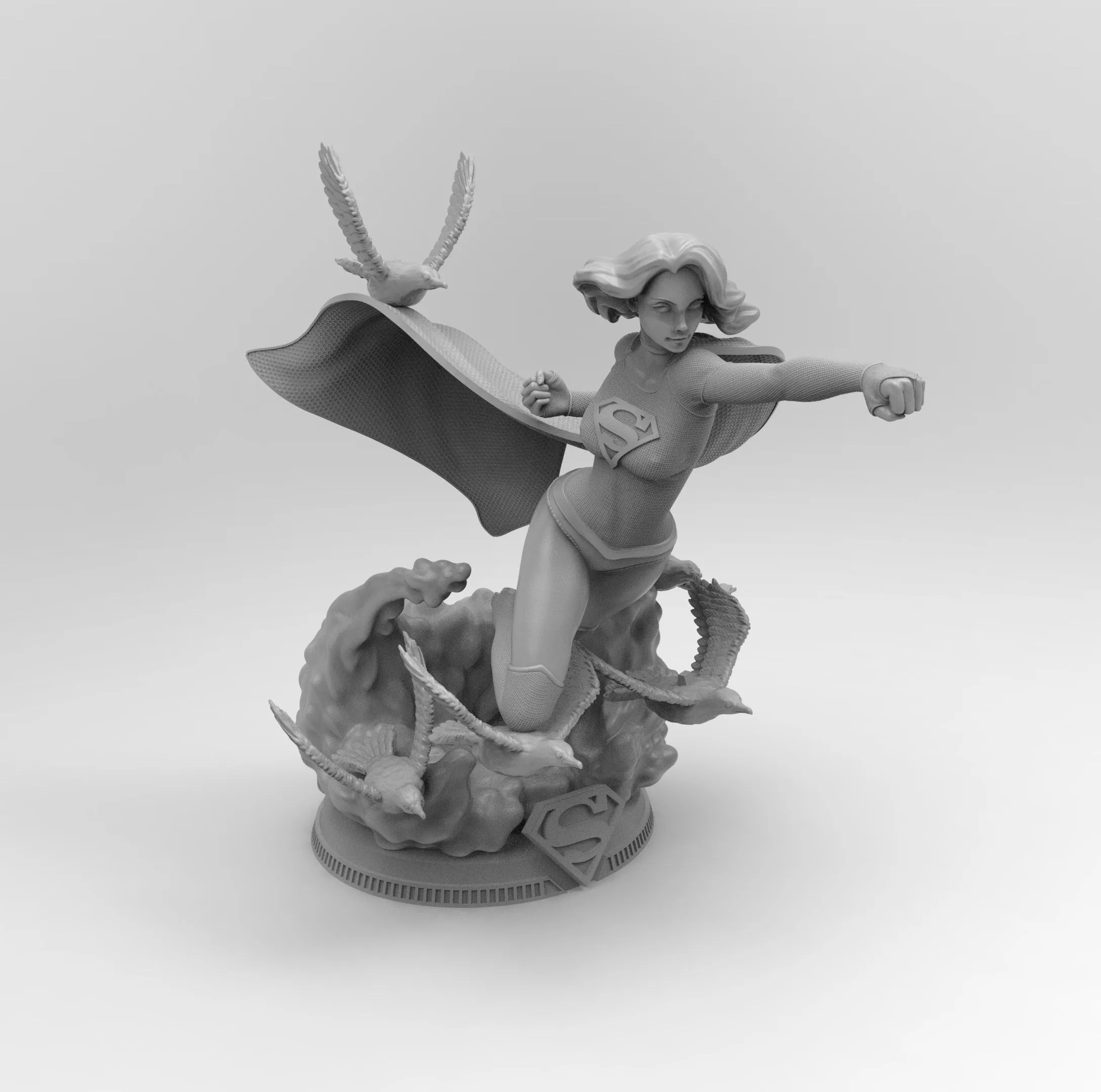 A115 - Comics character heroes , Supergirls characters statue design, STL 3D model design print download fil