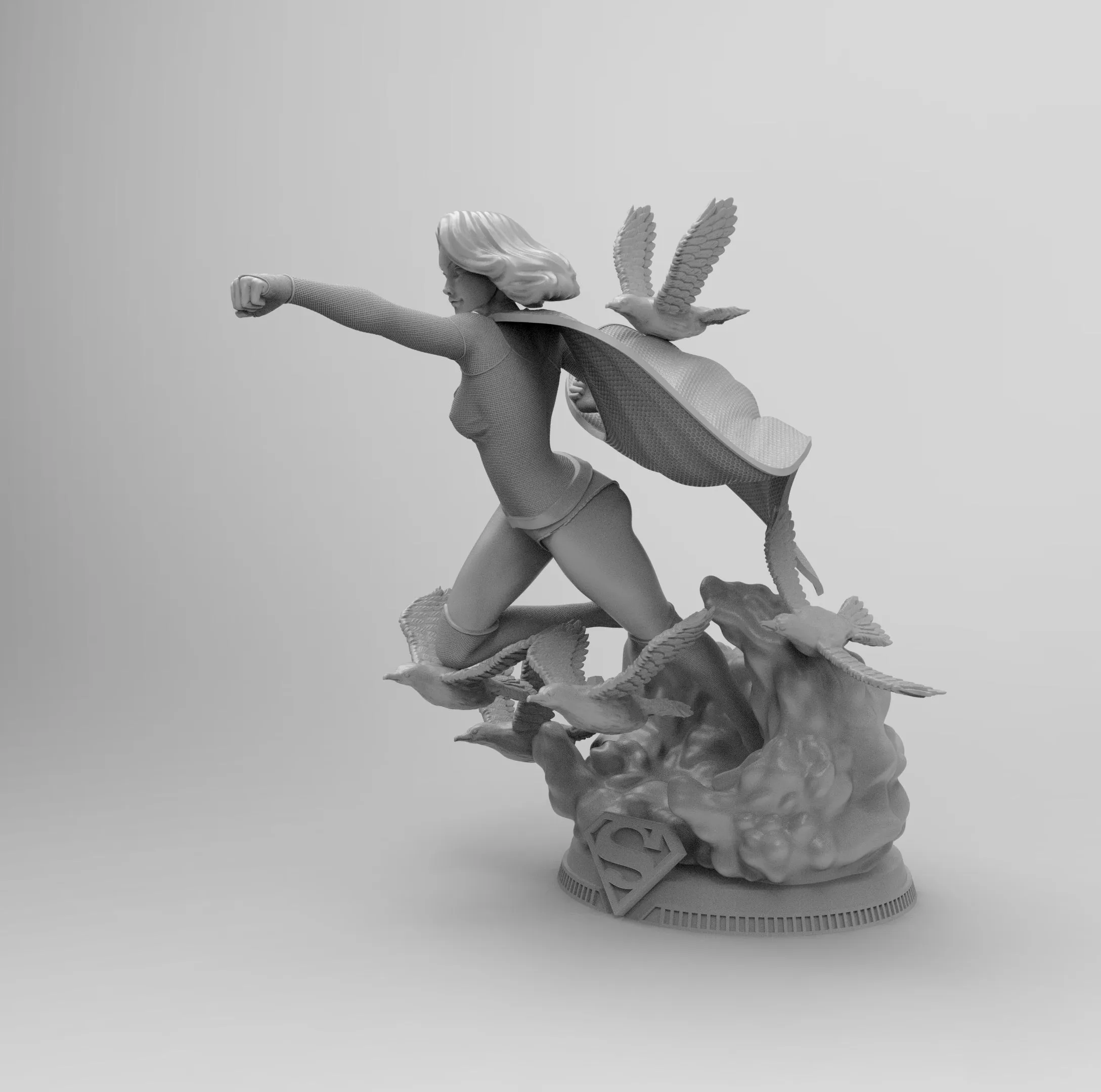 A115 - Comics character heroes , Supergirls characters statue design, STL 3D model design print download fil