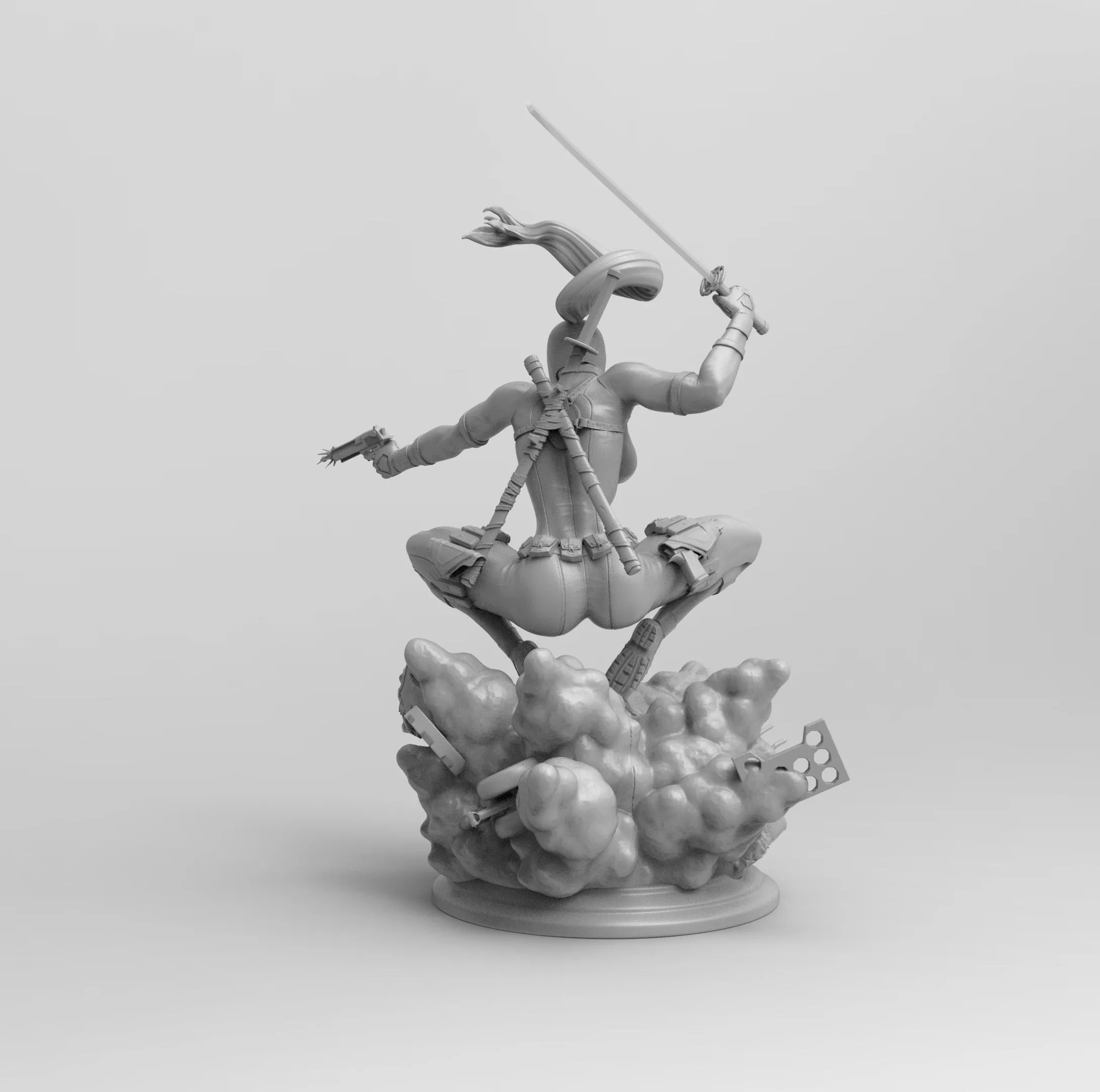 A117 - Comic character design, Sexy Female Deadpool, Marvel Character STL 3D model design print download file