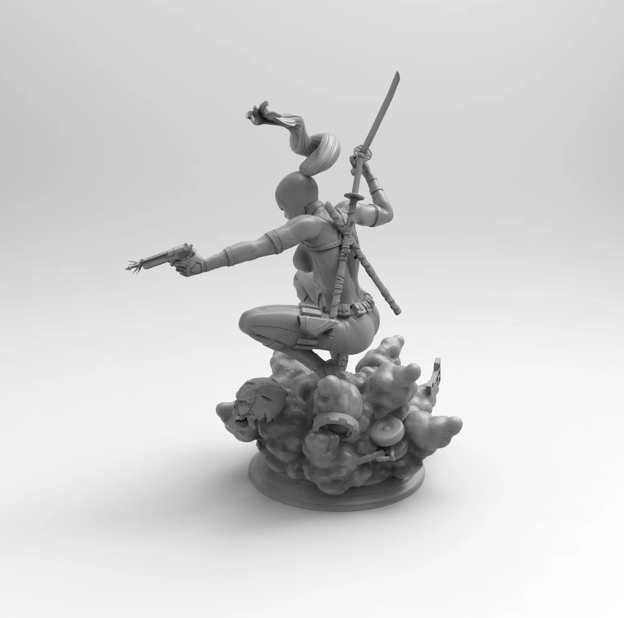 A117 - Comic character design, Sexy Female Deadpool, Marvel Character STL 3D model design print download file