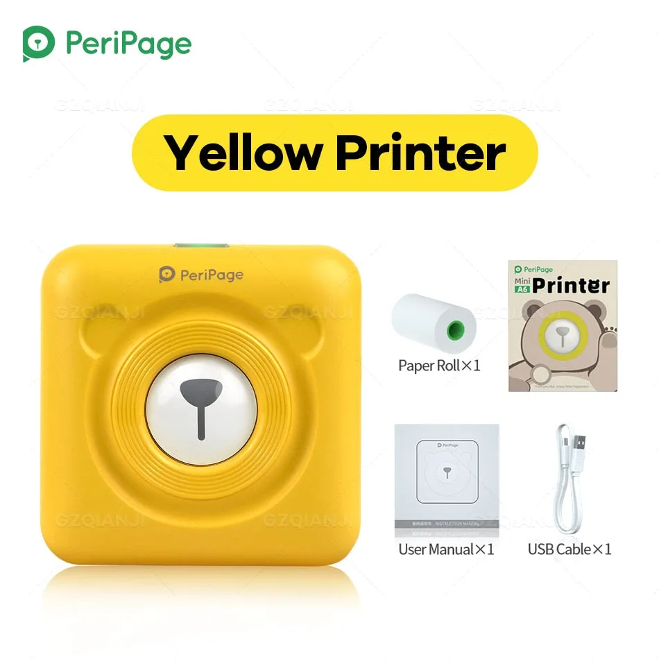 A6 Portable Thermal Photo Printer Mini Pocket Label Sticker