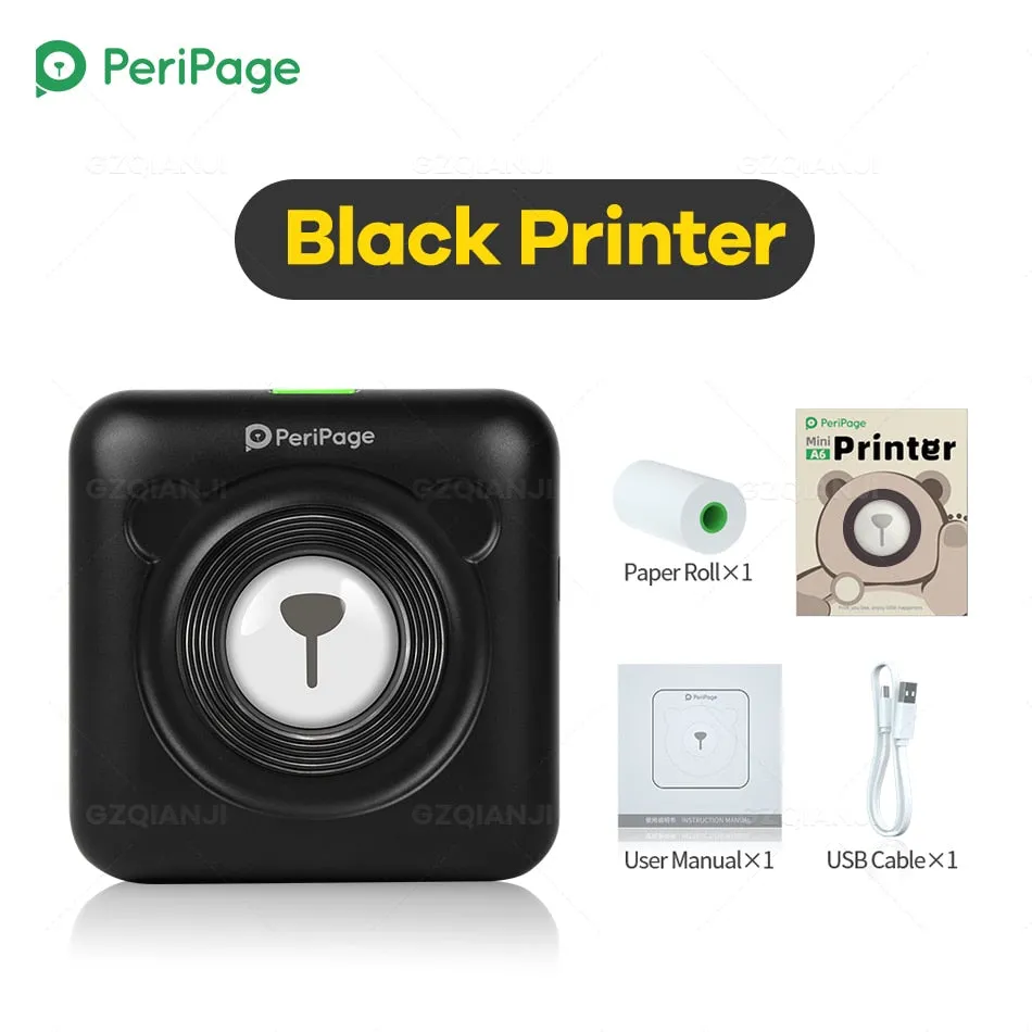 A6 Portable Thermal Photo Printer Mini Pocket Label Sticker