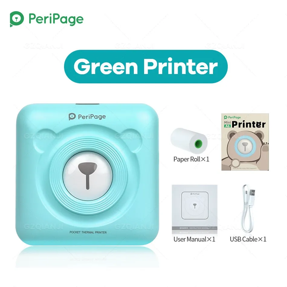 A6 Portable Thermal Photo Printer Mini Pocket Label Sticker