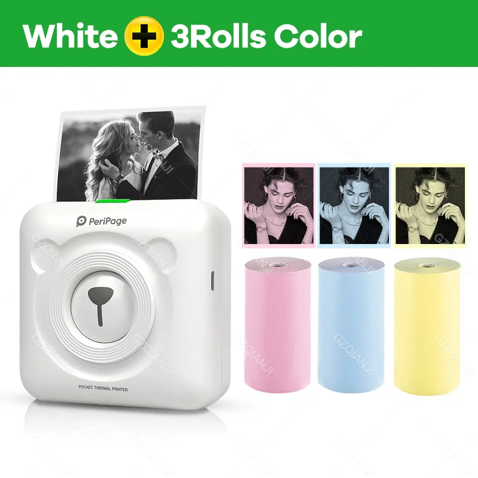 A6 Portable Thermal Photo Printer Mini Pocket Label Sticker