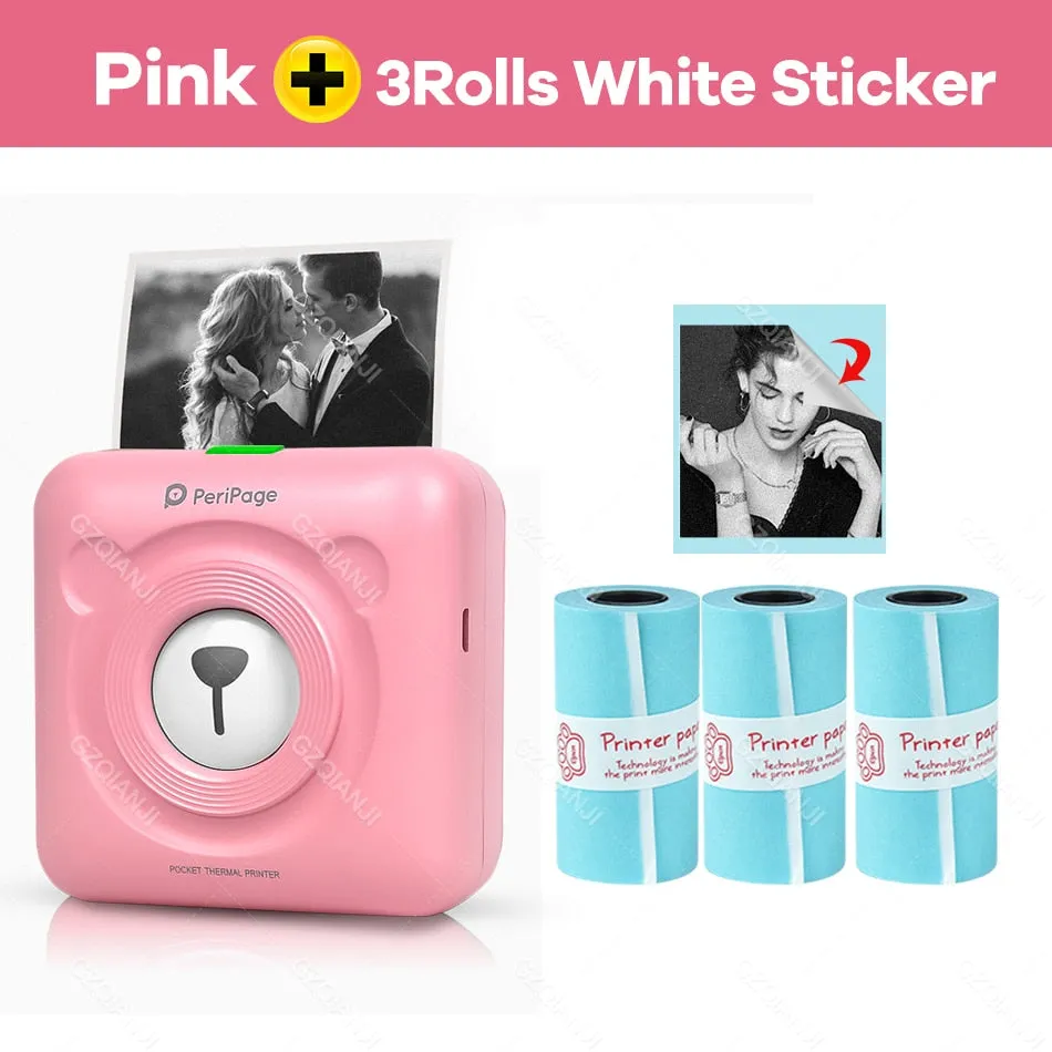 A6 Portable Thermal Photo Printer Mini Pocket Label Sticker