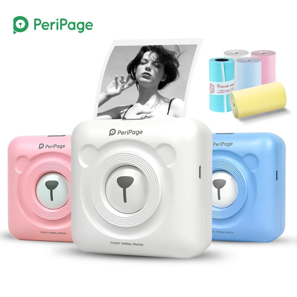 A6 Portable Thermal Photo Printer Mini Pocket Label Sticker