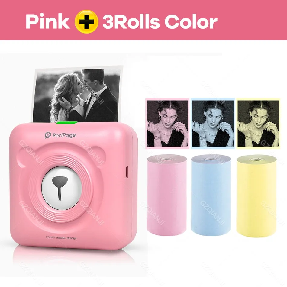 A6 Portable Thermal Photo Printer Mini Pocket Label Sticker