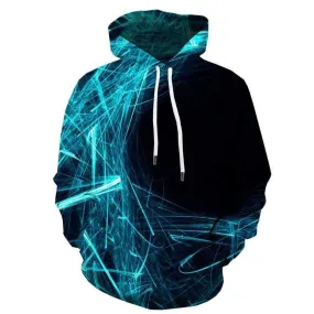 Abstract Sweatshirts men Psychedelic Hoody Anime Technology Hoodie Print Street Hooded Casual