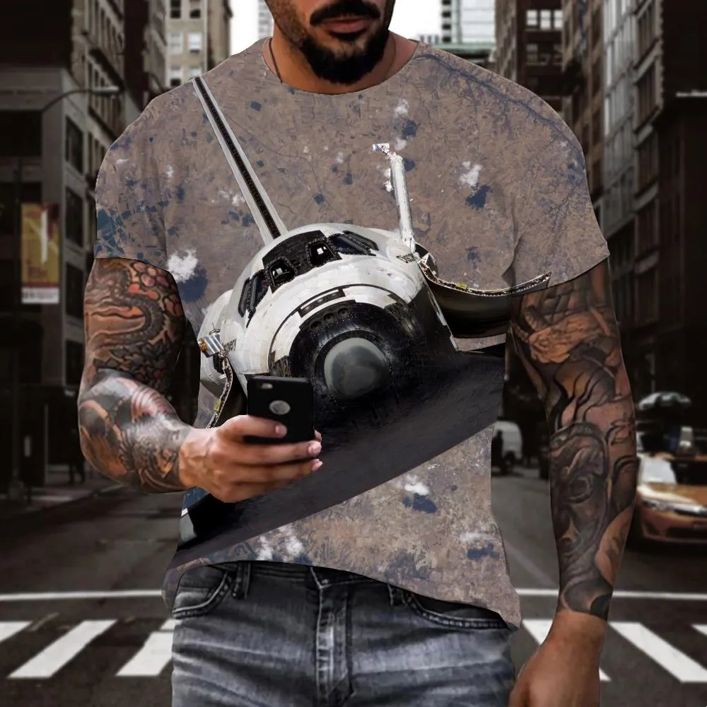 Airship shirt Cool air ship Casual art costume flying ship men