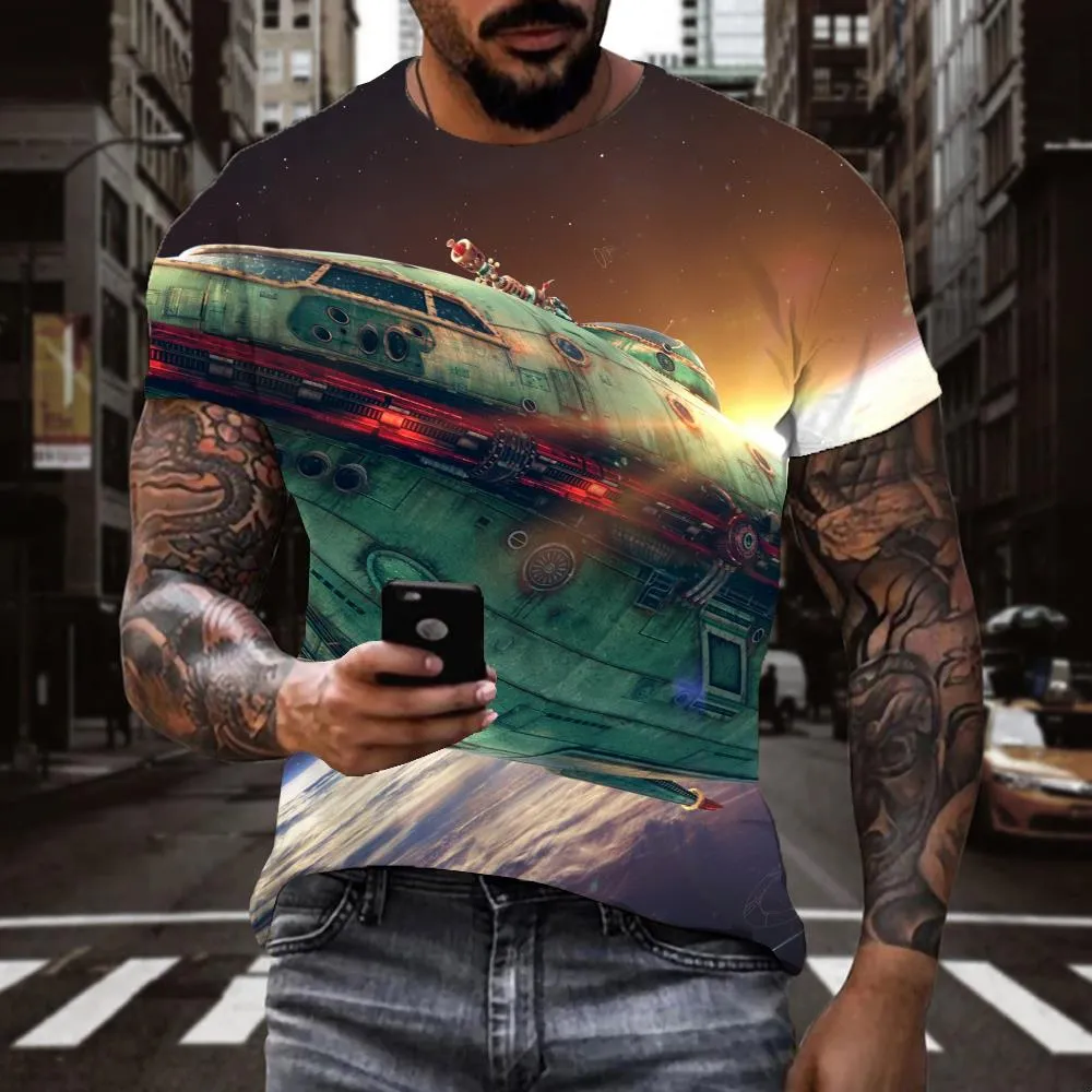 Airship shirt Funny 3D t shirt air ship Cool art costume flying ship men