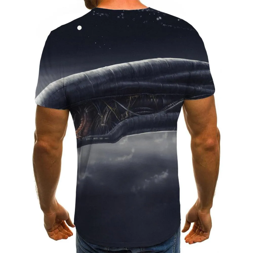 Airship t shirt 3D tshirt air ship men art costume Casual flying ship