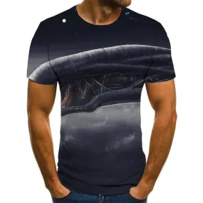 Airship t shirt 3D tshirt air ship men art costume Casual flying ship