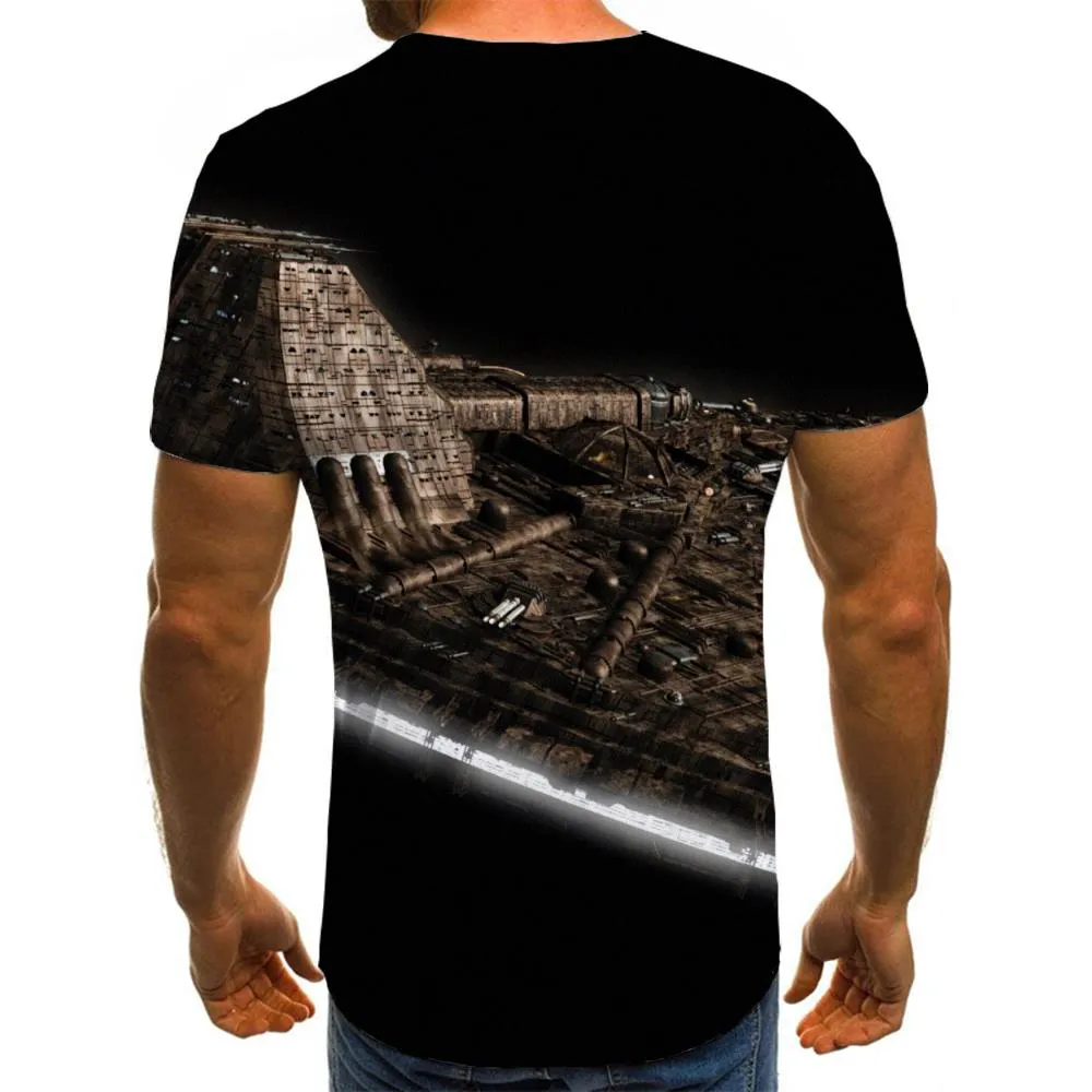 Airship tshirt Print clothes air ship art costume men Casual flying ship