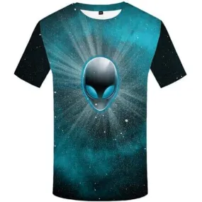 Alien T-shirt Men Skull T-shirts 3d Galaxy Space Tshirt Printed Nebula Shirt Print Aurora Tshirt Anime Short Sleeve summer Mens