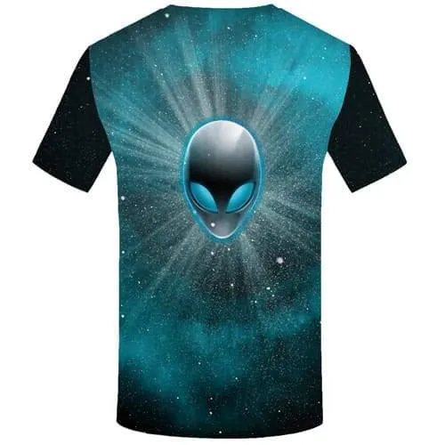 Alien T-shirt Men Skull T-shirts 3d Galaxy Space Tshirt Printed Nebula Shirt Print Aurora Tshirt Anime Short Sleeve summer Mens