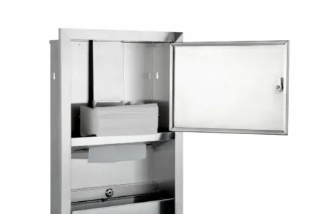 Alpine Industry ALP495 Surface Mounted Paper Towel Dispenser / Waste Receptacle