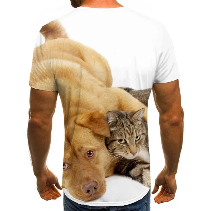 animal shirt Casual shirt 3D docile pets men Cool art costume cat and dog