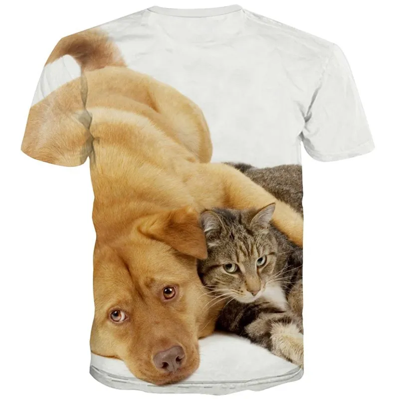 animal shirt Casual shirt 3D docile pets men Cool art costume cat and dog