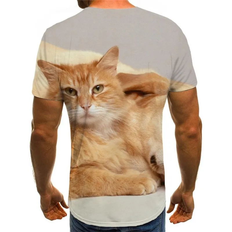 animal shirt Cool docile pets Casual art costume cat and dog men