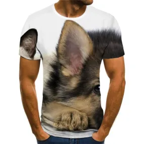 animal t shirt clothing docile pets art costume cat and dog Cool men