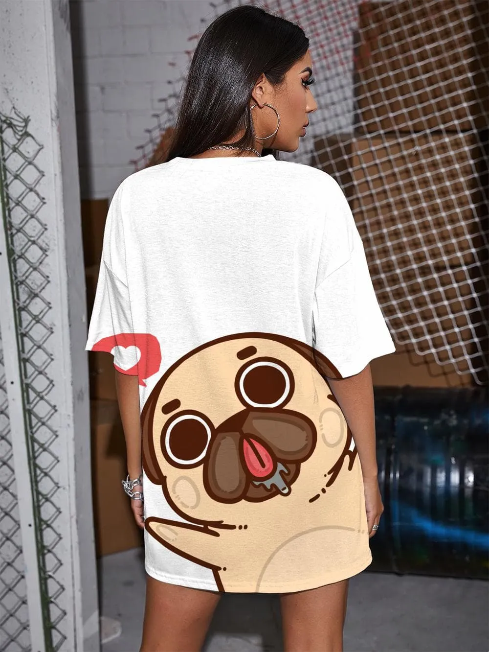 Animal T Shirt Women Dog Shirt Print Love Punk Rock Lovely Tshirt Printed