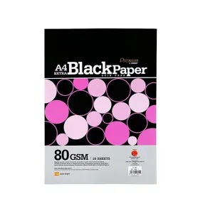 Campap Acid Free 80 GSM A4 Black Drawing Paper-20 Sheets