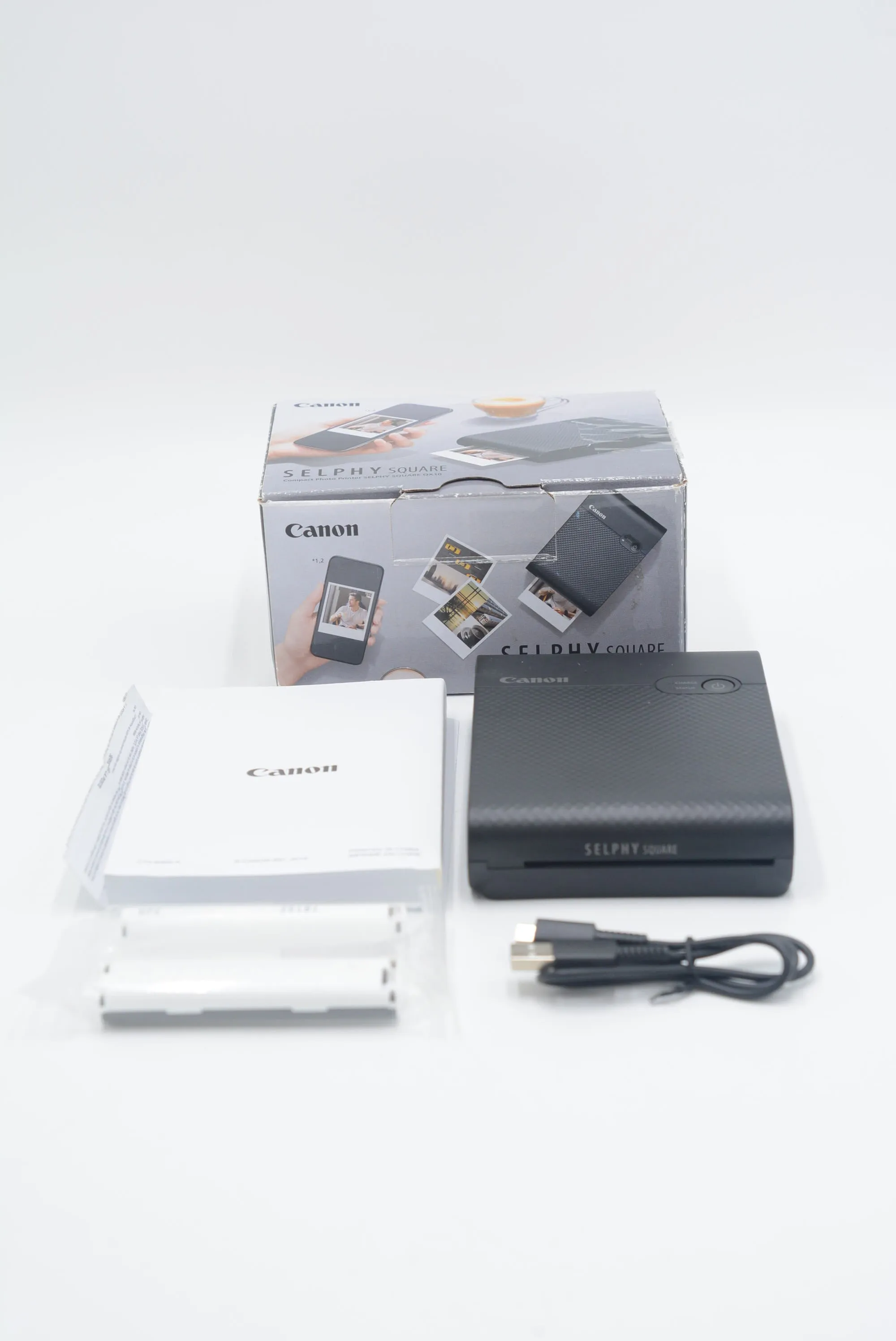 Canon QX10/00391 SELPHY Square QX10 Compact Photo Printer (Black), Open Box