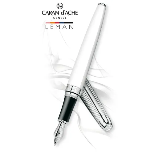 Caran d'Ache Leman Fountain Pen - Bicolour White