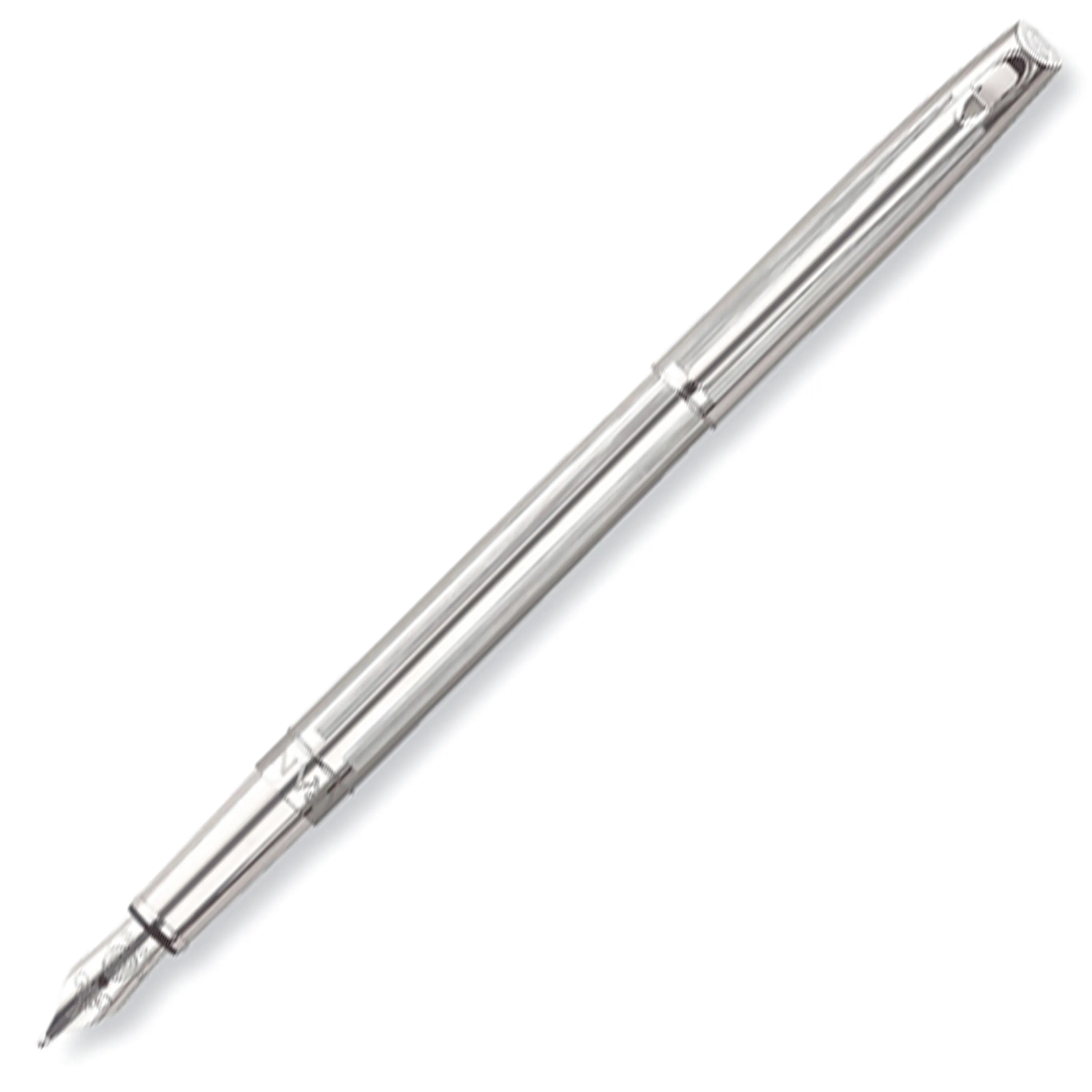 Caran d'Ache Leman Fountain Pen - Madison Cisele Rolled Platinum (SLIM)