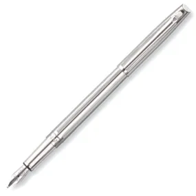 Caran d'Ache Leman Fountain Pen - Madison Cisele Rolled Platinum (SLIM)