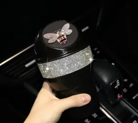 Color: A - Car Trash Can Creative Swan Diamond Car Multi-function