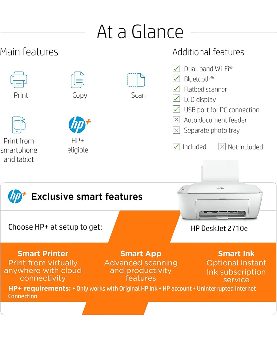 DeskJet 2710e All-in-One Wireless Inkjet Printer