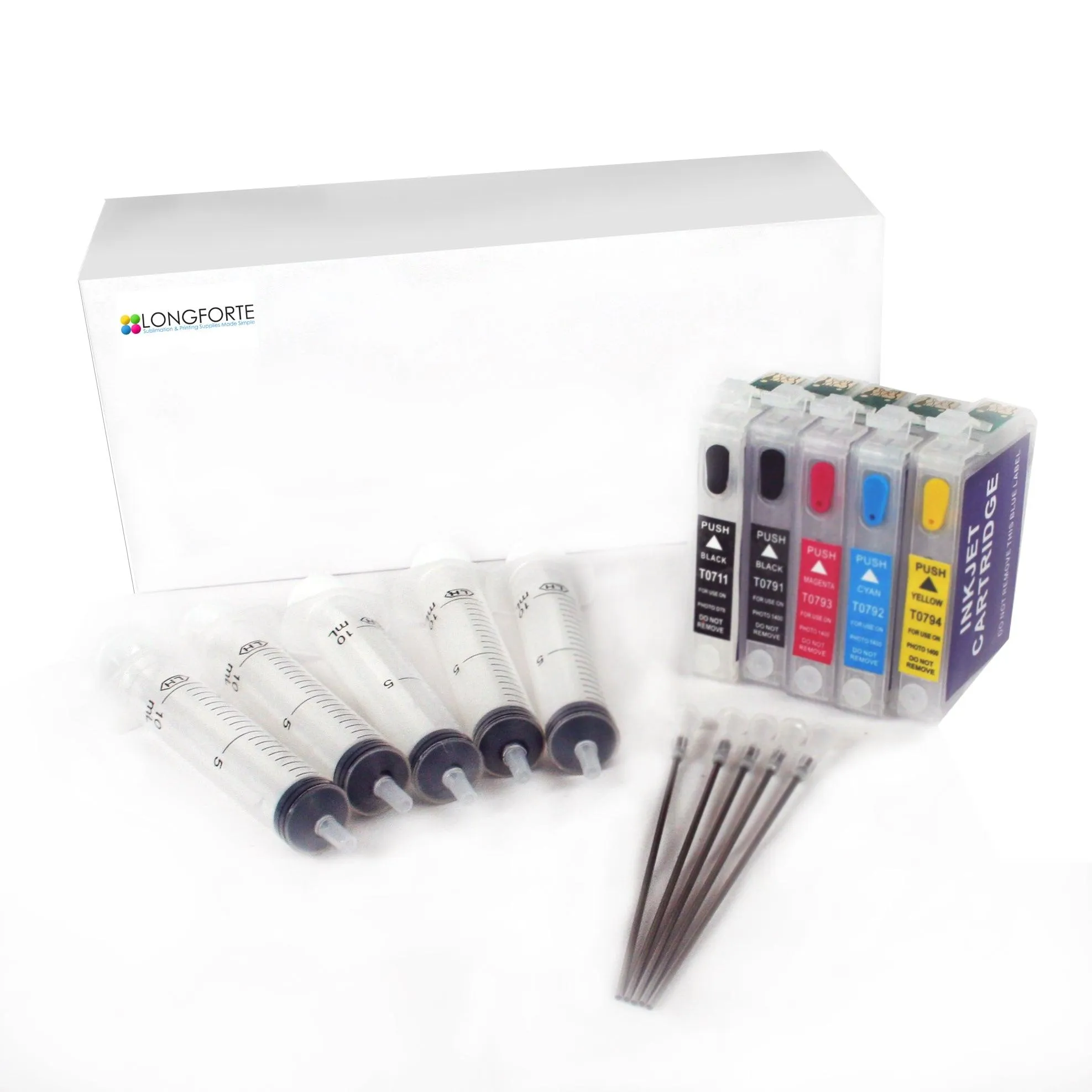 Epson Compatible Cartridge Set E5 Cartridge Number: T0711H-T0714  2BK