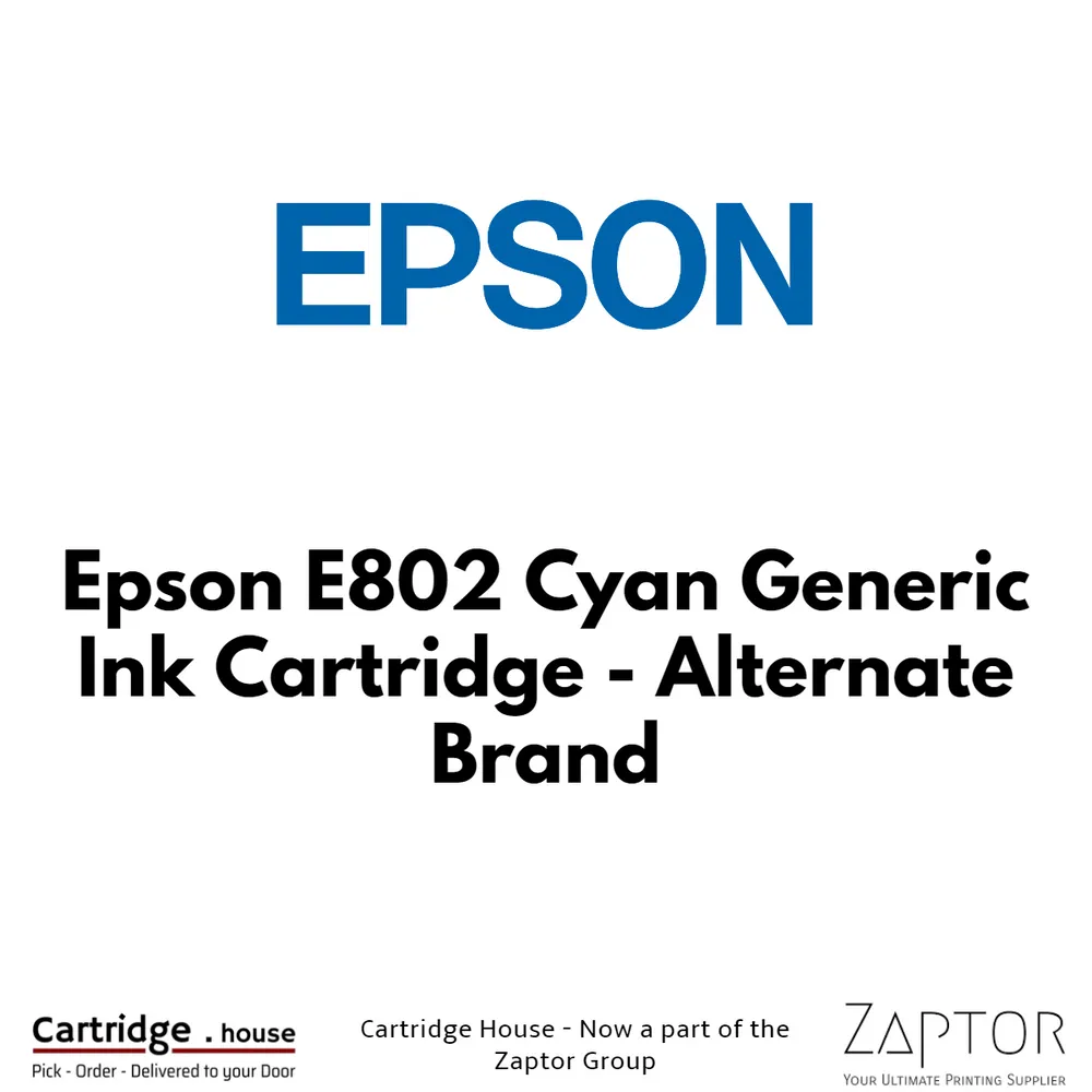 Epson E802 Cyan Generic Ink Cartridge - Alternate Brand, A-E-E802-C